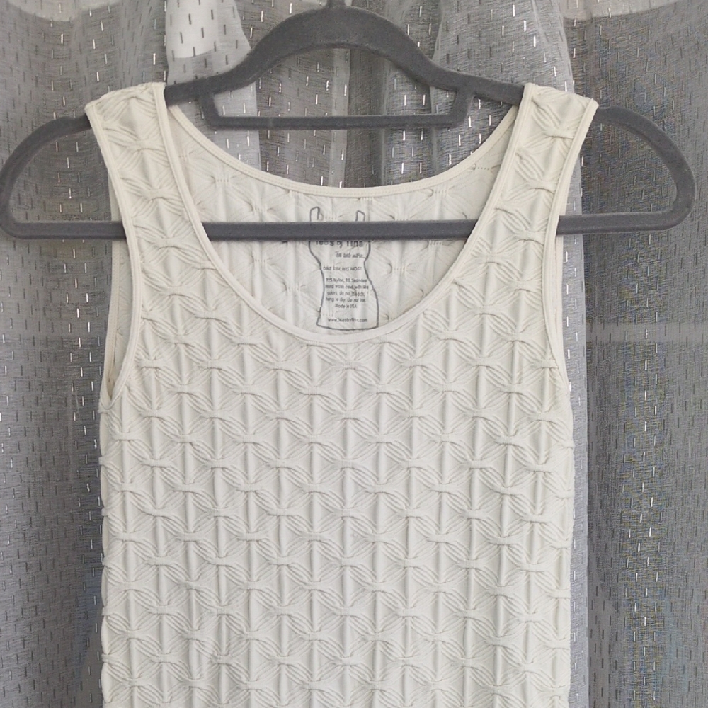Tees By Tina Sleeveless Cream Long Maxi DressTank Dress